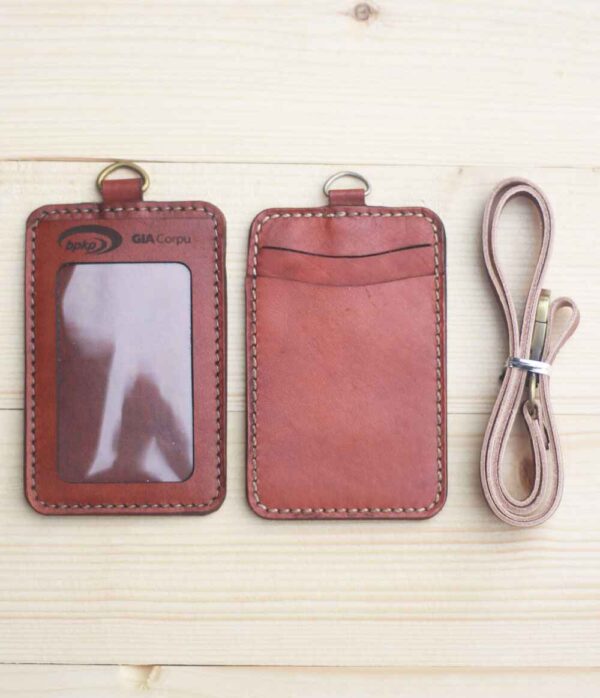 Lanyard Kulit Id Card Holder Custom
